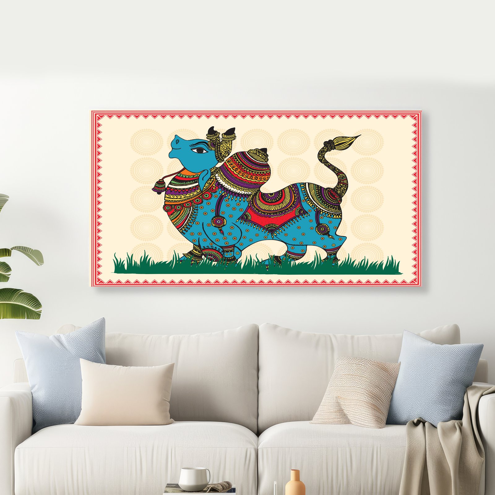 Classic Nandi Mata Premium Canvas Wall Painting decorative masterpiece for home decor